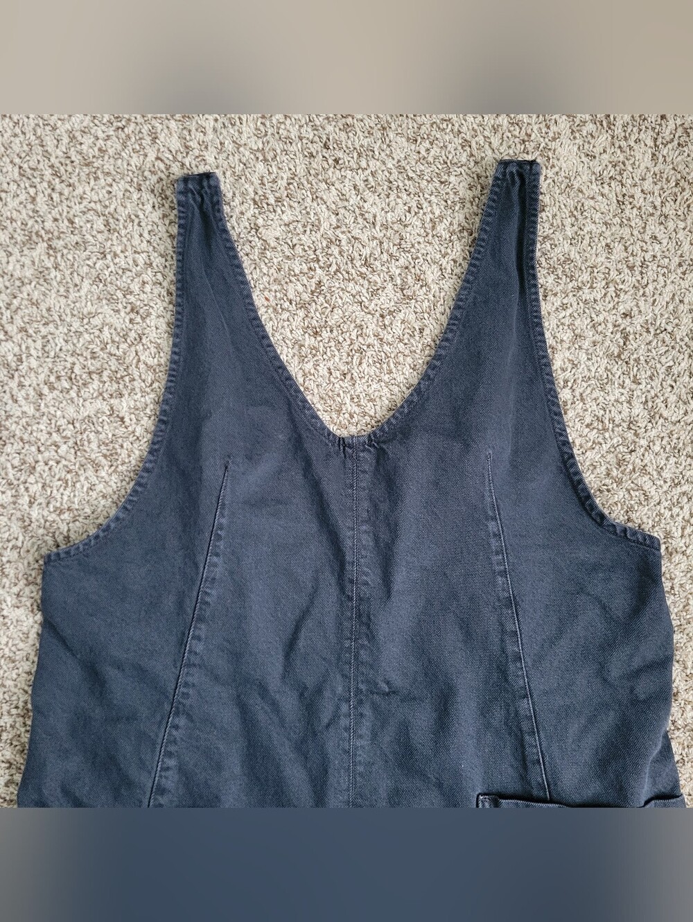 We The Free People High Roller Shortalls Overalls Shorts Black Gray Large - Picture 5 of 9